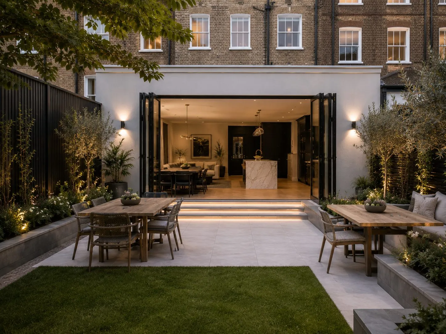 Rear garden and porcelain terrace, St John's Wood