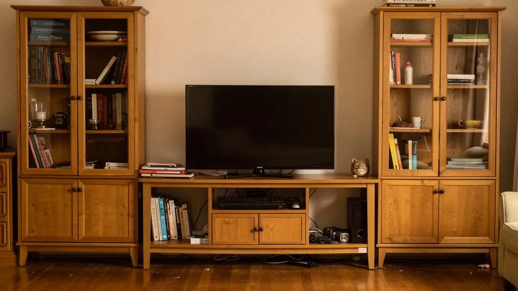 Before, Hampstead study with dated shelving prior to bespoke joinery installation