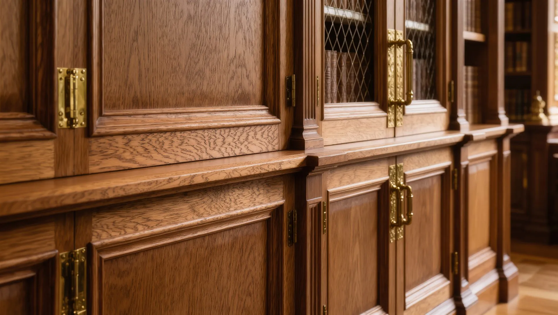 Bespoke luxury oak joinery and library by Crown Building