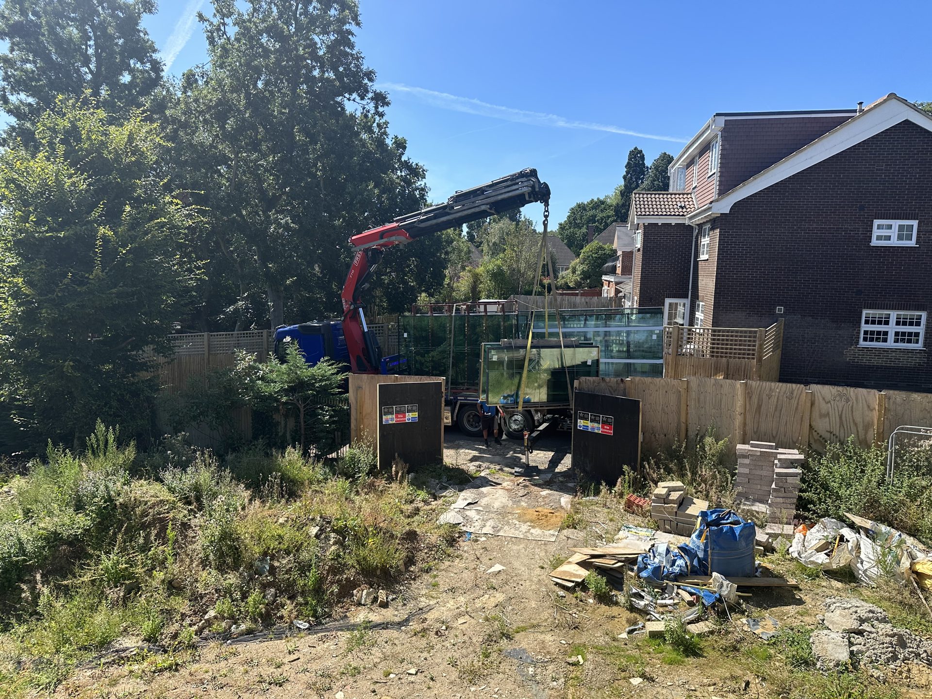 Before, Mill Hill plot at groundworks stage prior to luxury new build